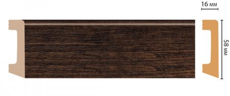Плинтус напольный Decomaster D234-966 ДМ 58х16х2400 мм